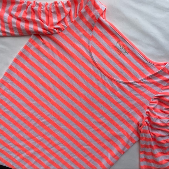 Lilly Pulitzer Women’s Kayley Dress in Sunrise Orange Boat Party Stripe Medium - Picture 1 of 10